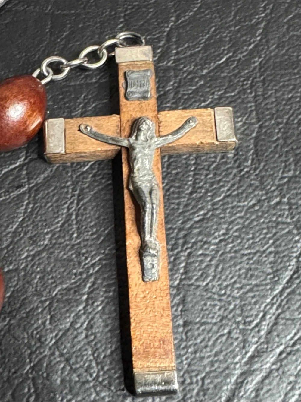 Vintage Brown Seed Bead ROSARY Signed Italy